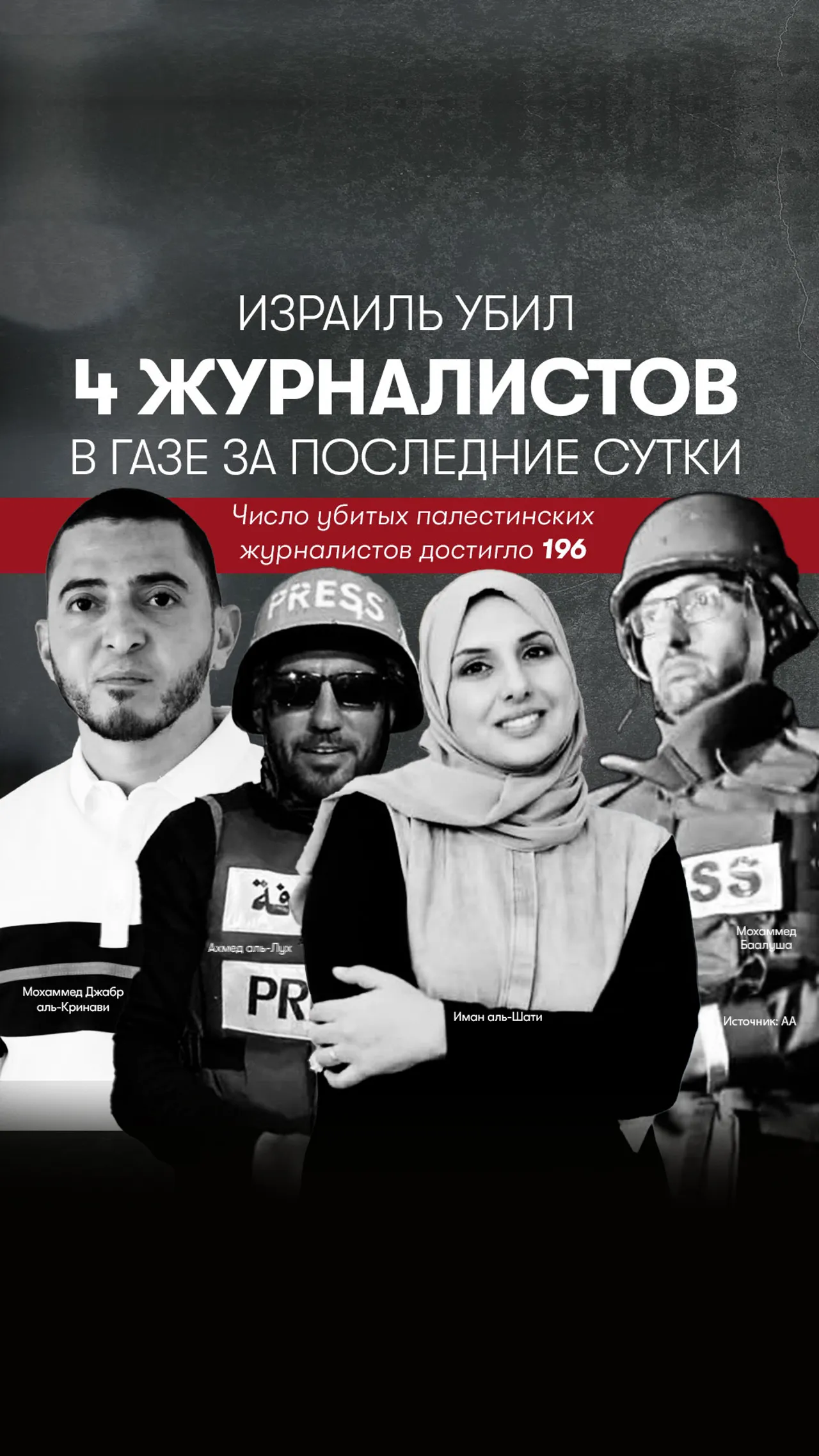 Израиль продолжает убивать палестинских журналистов